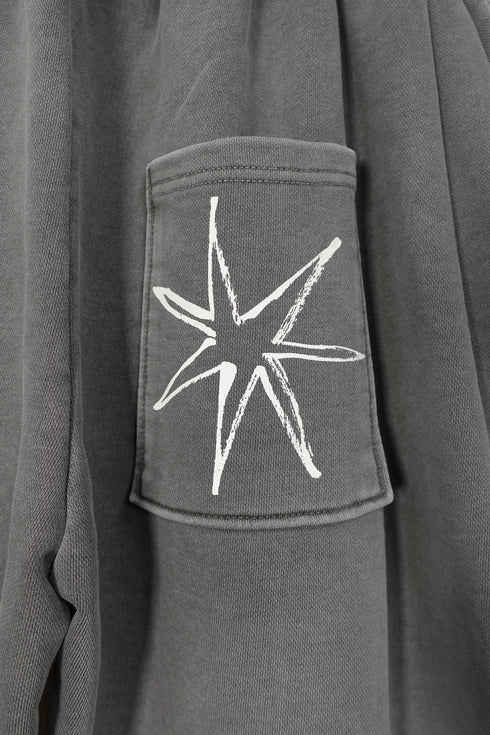 Mayte × Cycle ECHO STAR WASHED HALF PANTS -GRAY-